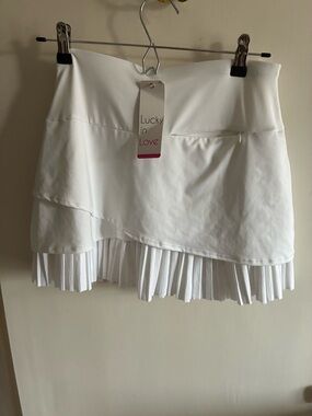 Lucky in Love White Layered Pleated Mini Skirt